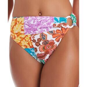 Bar III Women's Beachside Boheme High-Leg Bikini Bottoms Multi Size M 0736